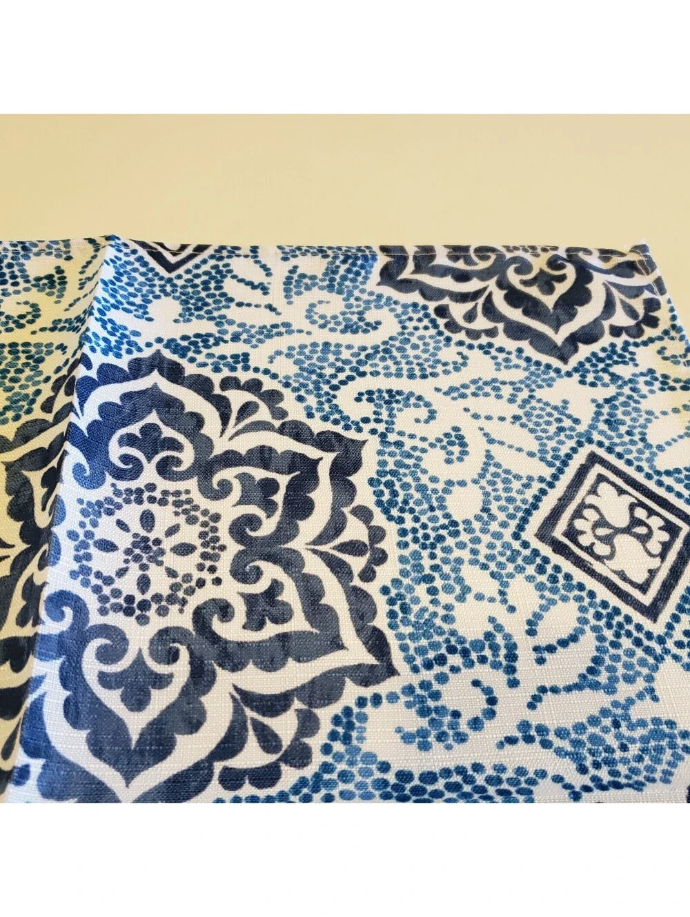 Waverly Napkins Blue White Batik Style Boho Polyester 18x18 Mandala QTY 8